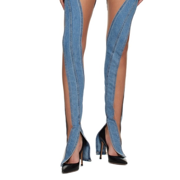 Mugler High Rise Cut-Out Blue Jeans - Picture 4 of 4